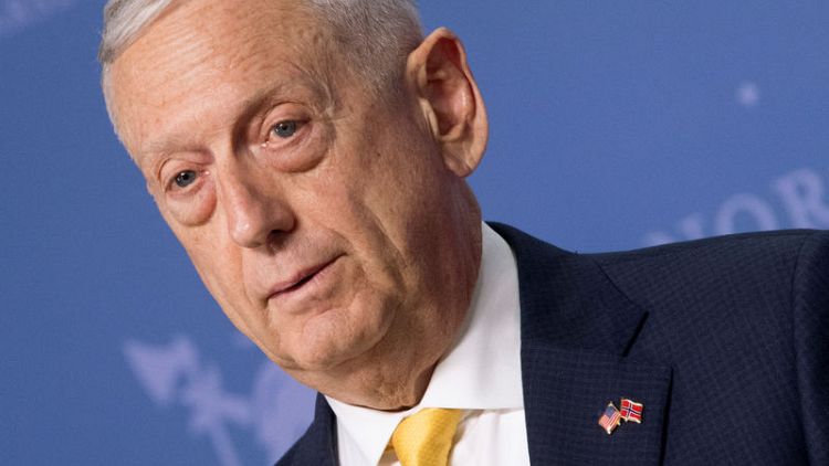 U.S.'s Mattis says 'zero intelligence' that rebels in Syria's Idlib have chemical weapons capability