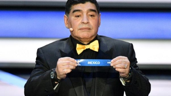 La légende du football Diego Maradona à Moscou, le 1er décembre 2017 La légende du football Diego Maradona à Moscou, le 1er décembre 2017