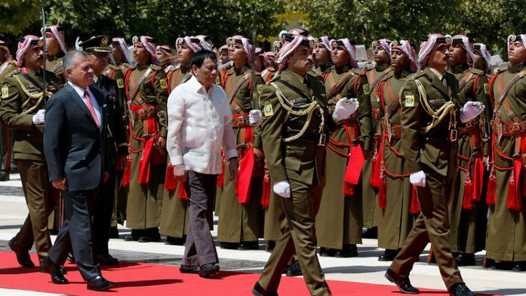Philippines' Duterte offers troops to Jordan to fight militants