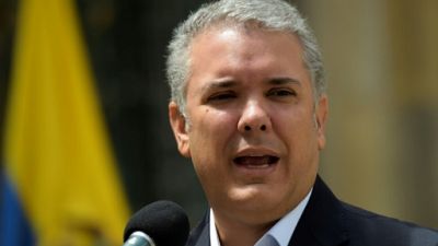 Le président colombien, Ivan Duque, le 26 août 2018 à Bogota Le président colombien, Ivan Duque, le 26 août 2018 à Bogota