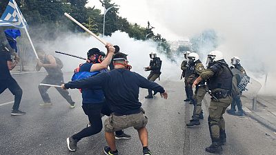 Greek police fire teargas at Macedonia protesters