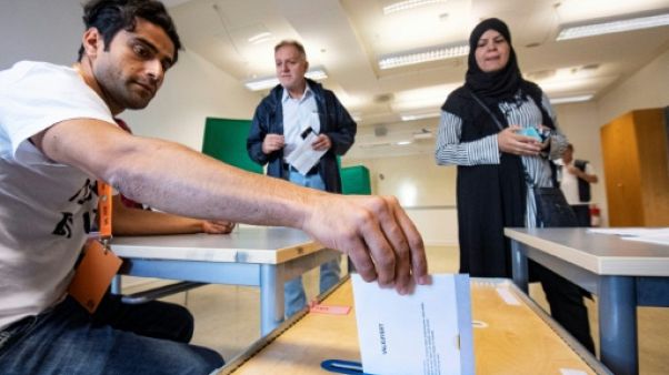 Un bureau de vote à Malmö le 9 septembre 2018 Un bureau de vote à Malmö le 9 septembre 2018
