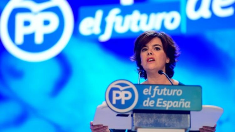 Soraya Saenz de Santamaria prononce un discours à Madrid le 21 juillet 2018
