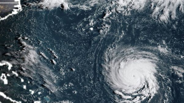 Photo satellite de l'ouragan Florence, à 12H15 GMT le 10 septembre 2018 Photo satellite de l'ouragan Florence, à 12H15 GMT le 10 septembre 2018