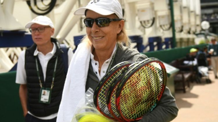 L'ancienne championne Martina Navratilova, le 10 juillet 2018 à Wimbledon