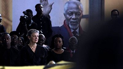 Wife of former U.N. chief Kofi Annan joins mourners around husband's casket Wife of former U.N. chief Kofi Annan joins mourners around husband's casket