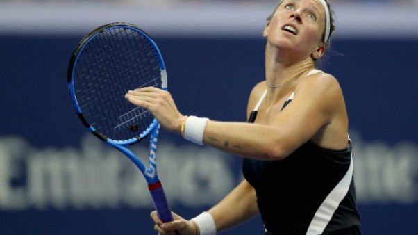 Pauline Parmentier lors de l'US Open le 28 août 2018 Pauline Parmentier lors de l'US Open le 28 août 2018