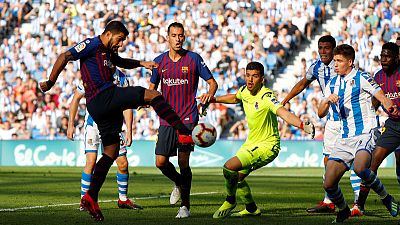 Barcelona ride luck to sink Real Sociedad Barcelona ride luck to sink Real Sociedad