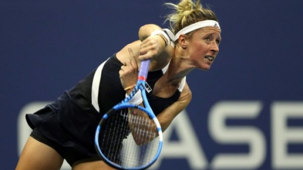 Pauline Parmentier lors du premier tour de l'US Open le 28 août 2018 Pauline Parmentier lors du premier tour de l'US Open le 28 août 2018