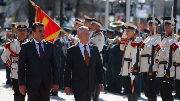 U.S. Defense Secretary warns of Russian meddling in Macedonia referendum