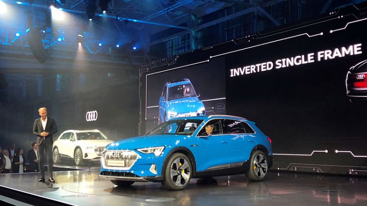 Audi launches electric SUV in Tesla's backyard, with assist from Amazon