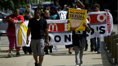 Des employés de McDonald's manifestent à Chicago le 18 septembre 2018