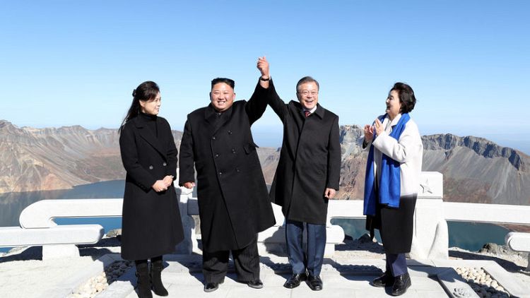 Dream comes true for South Korea's Moon: Trekking Mt Paektu with Kim Jong Un
