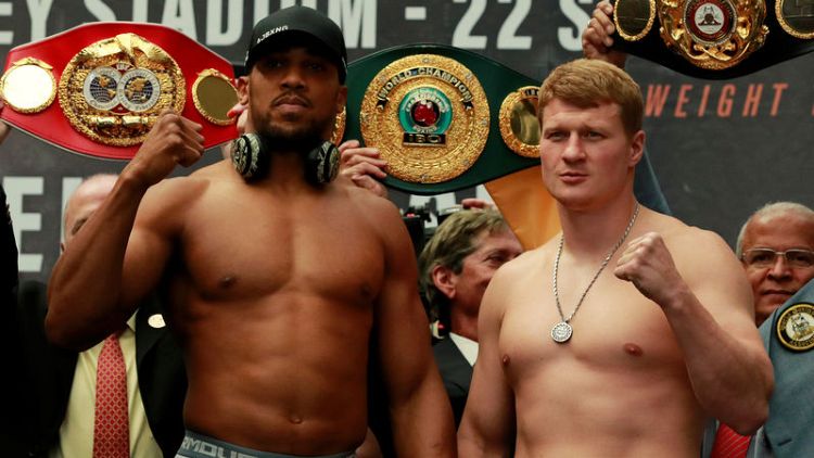 Joshua adds weight for title fight against lighter Povetkin