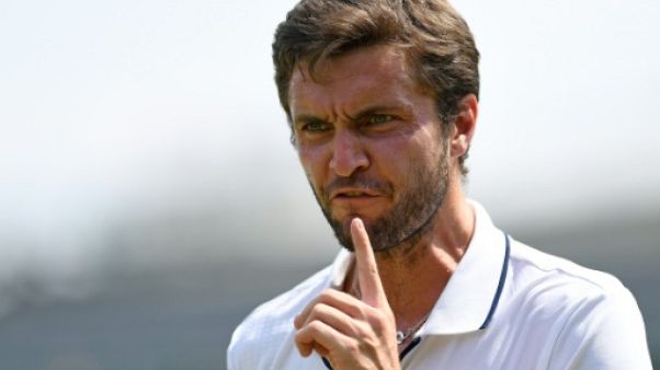 Le Français Gilles Simon lors de Wimbledon, le 7 juillet 2018 Le Français Gilles Simon lors de Wimbledon, le 7 juillet 2018