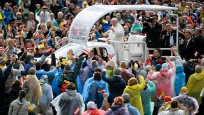 Le pape François à Aglona, en Lettonie, le 24 septembre 2018