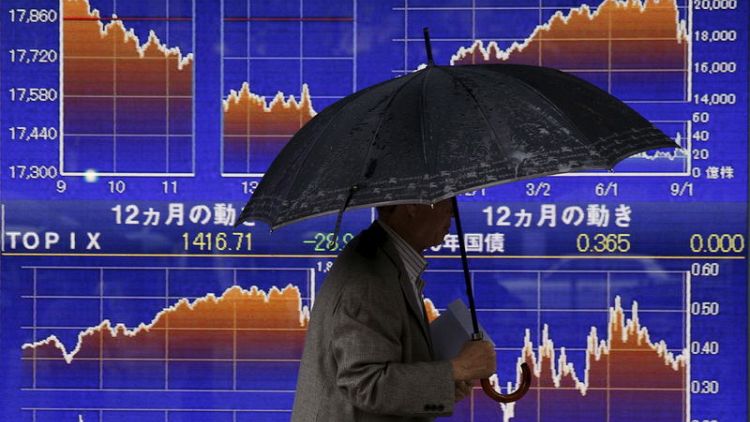 Global stocks pressured as U.S.-China trade fight revives growth fears; oil elevated