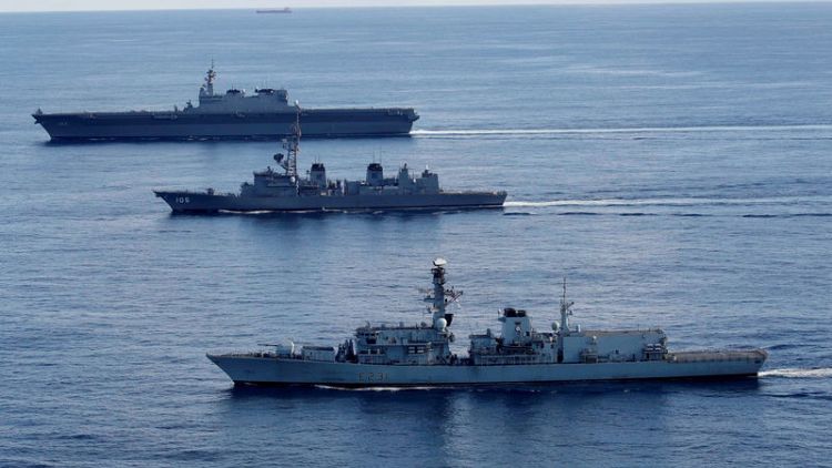 Japanese carrier drills with British warship heading to contested South China Sea