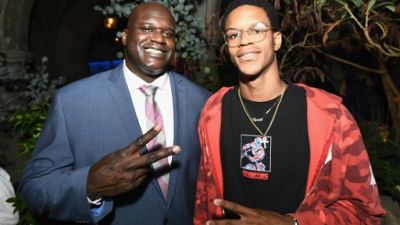 Shaquille O'Neal et son fils Shareef le 7 août 2017 à Hollywood