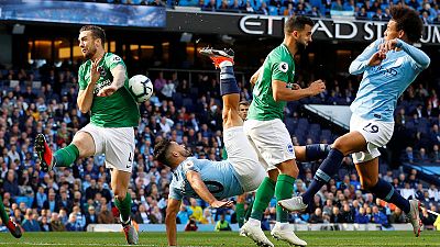 Blues cruise as Aguero and Sterling strike Blues cruise as Aguero and Sterling strike