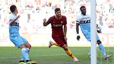 Fazio goes from villain to hero as Roma win derby Fazio goes from villain to hero as Roma win derby