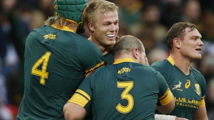 Rugby - Du Toit hails improved Springboks defence ahead of All Blacks test