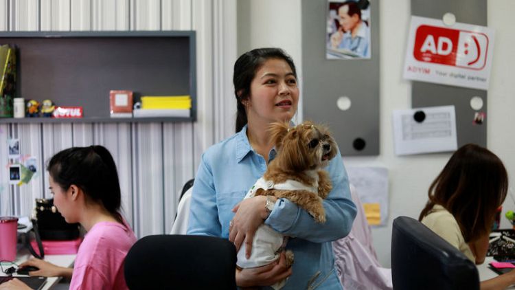 وكالة إعلانات تايلاندية تسمح لموظفيها باصطحاب كلابهم للعمل