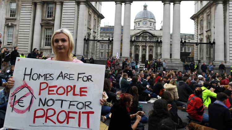 Thousands march on Irish parliament in growing housing shortage protest