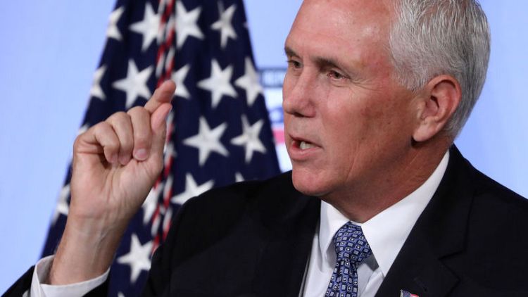 U.S. VP Pence to tell China - We will not be intimidated in South China Sea