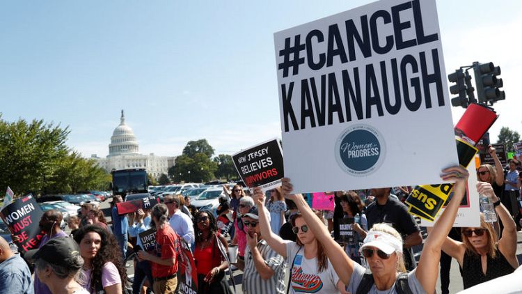 Republicans aim to confirm Kavanaugh on weekend; protesters arrested