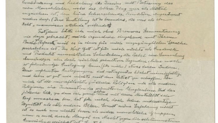 Einstein's 'God Letter' may fetch up to $1.5 million at New York auction