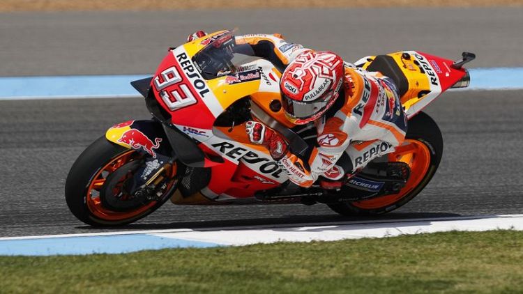 Motorcycling - Marquez takes 50th pole in Thailand