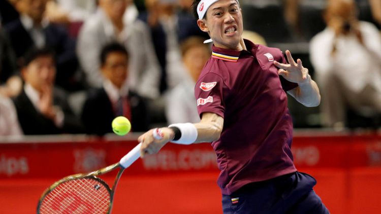 Tennis - Nishikori through to Japan Open final against Medvedev