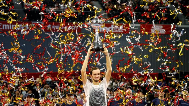 Tennis - Qualifier Medvedev stuns Nishikori to win Japan Open title Tennis - Qualifier Medvedev stuns Nishikori to win Japan Open title