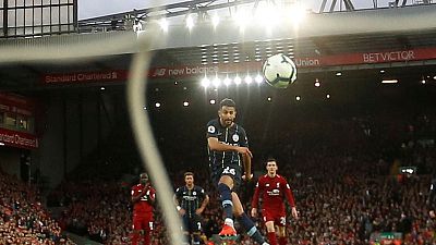 City's Mahrez misses late penalty in goalless draw at Liverpool