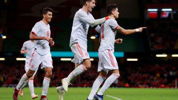 Soccer - Alcacer double helps Spain ease to 4-1 win over Wales Soccer - Alcacer double helps Spain ease to 4-1 win over Wales