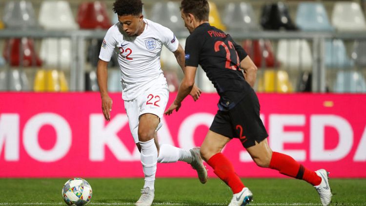 Teenager Sancho impresses England team mates in brief debut