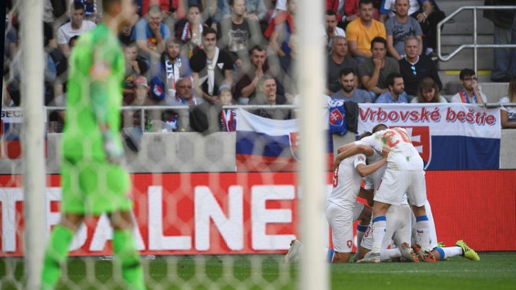 Substitute Schick earns Czechs 2-1 win over neighbours Slovakia