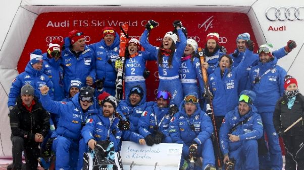 Sci: allenamento azzurre in Valtellina Sci: allenamento azzurre in Valtellina