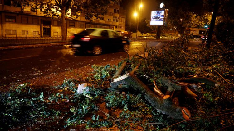 Storm 'Leslie' hits Portugal, leaves thousands without power
