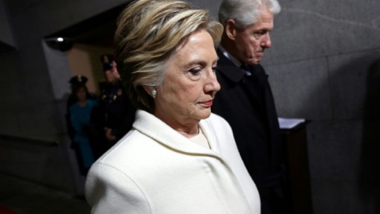 Hillary Clinton et son mari Bill Clinton, à Washington le 20 janvier 2017