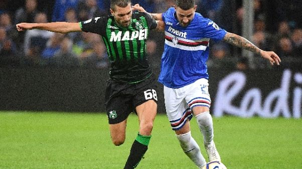 Samp-Sassuolo: Var ripristinata al 28'st Samp-Sassuolo: Var ripristinata al 28'st