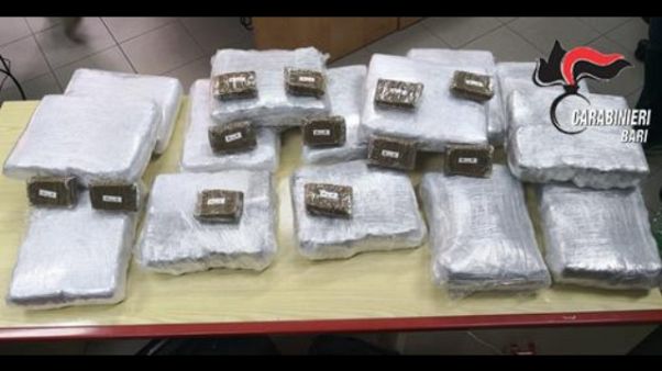 In auto con 29 kg di hashish, arrestato In auto con 29 kg di hashish, arrestato