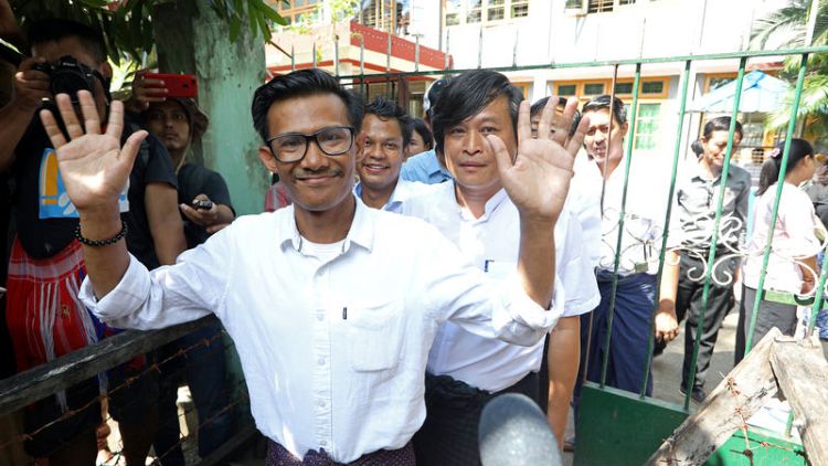 Myanmar court frees journalists on bail in incitement case
