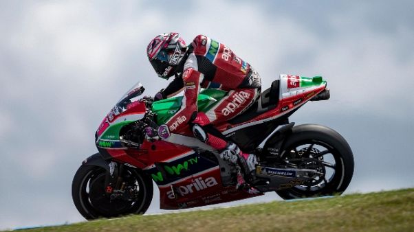 Aprilia, 7/a e 8/a fila a Phillip Island Aprilia, 7/a e 8/a fila a Phillip Island