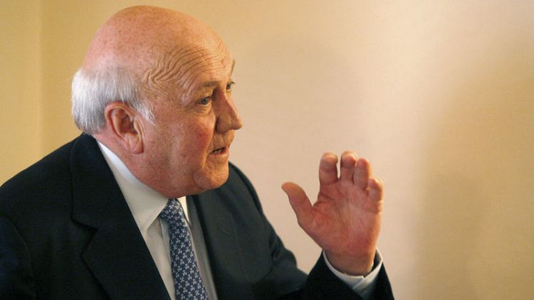 Ex-South African president De Klerk hospitalised for lung ailment