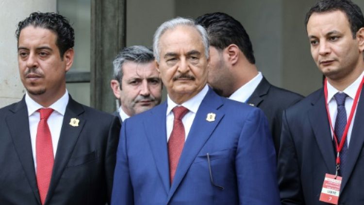 Le maréchal Khalifa Haftar à Paris le 29 mai 2018