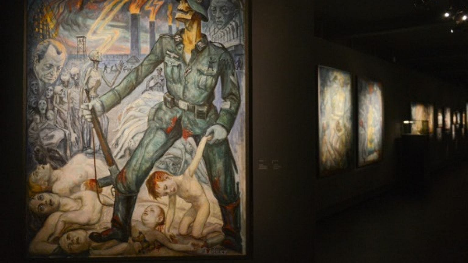 Exposition de David Olère au musée de l'ancien camp d'extermination nazi d'Auschwitz