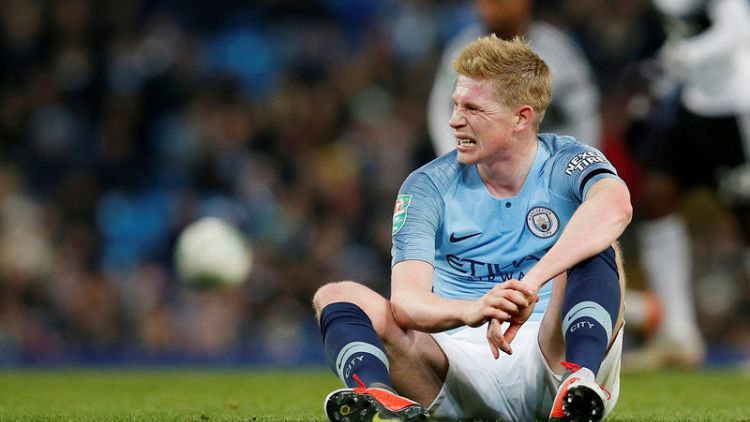 Man City's De Bruyne ruled out for a month with knee injury - reports