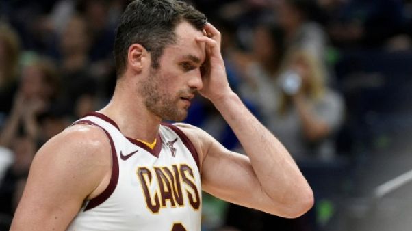 L'ailier fort de Cleveland Kevin Love à Minneapolis le 19 octobre 2018 L'ailier fort de Cleveland Kevin Love à Minneapolis le 19 octobre 2018